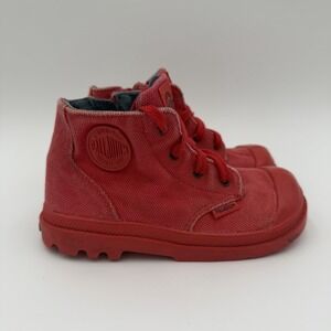 Palladium Pampa Hi Zipper Boots Infants Size 9 Red Unisex
